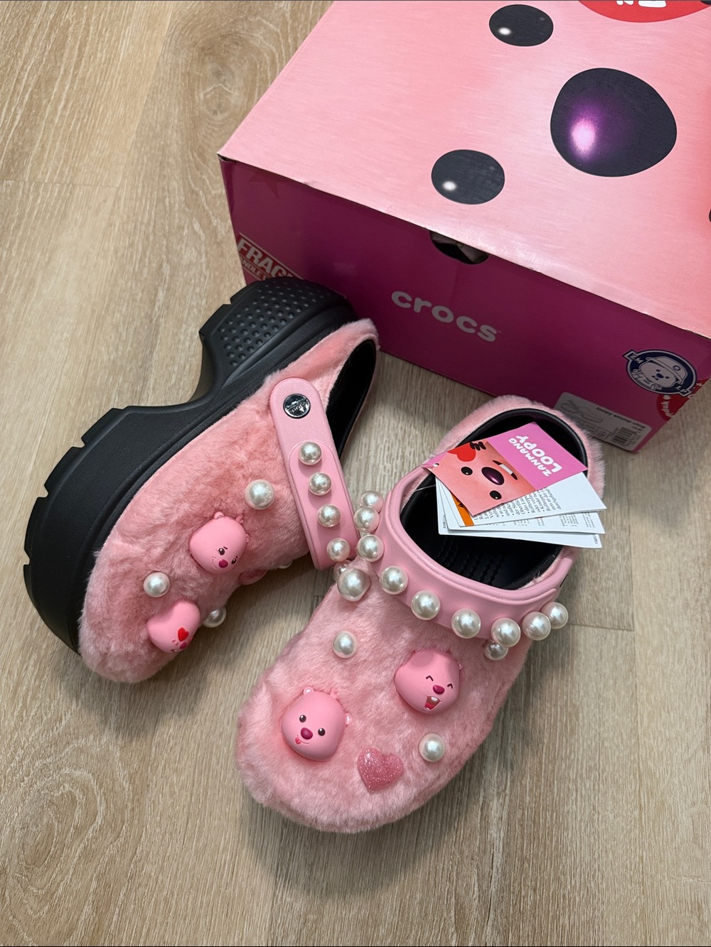NWT Crocs x Zanmang Loopy Stomp Clog Pink Unisex Platform M7 W9